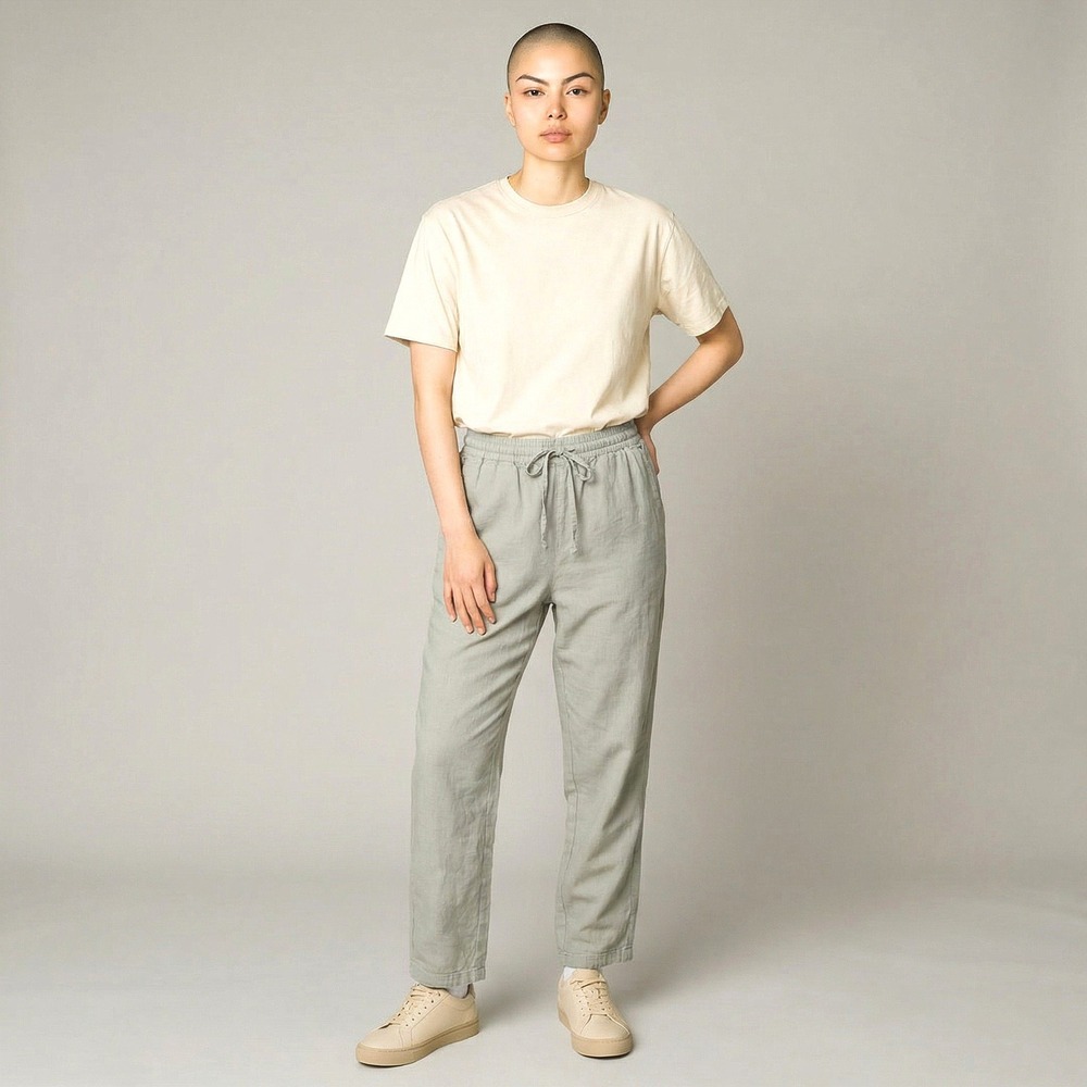 32 Degrees Cool Women XL Sage Green Linen Blend Drawstring Elastic Waist Pants